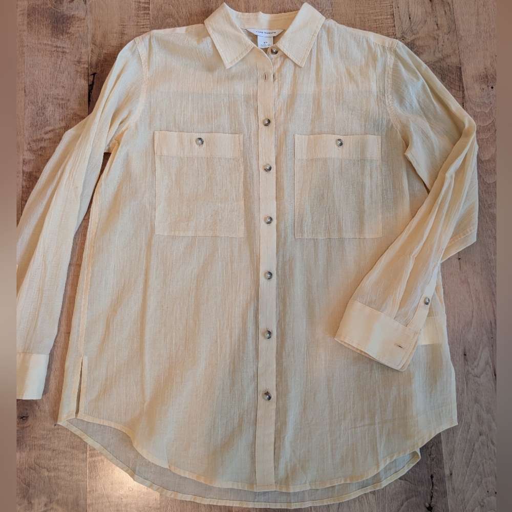 Club Monaco lightweight yellow button down size small